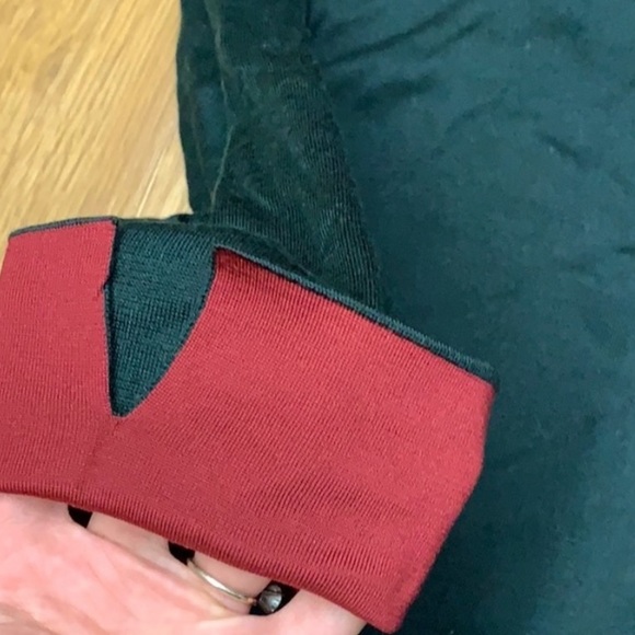 GUCCI Red & Green Silk Colorblock Cardigan Blazer Sweater w/ Hanger Large - Picture 4 of 10